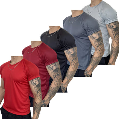 Kit 5 Camisetas Masculinas Dry Fit - Academia e Treino Esportivo