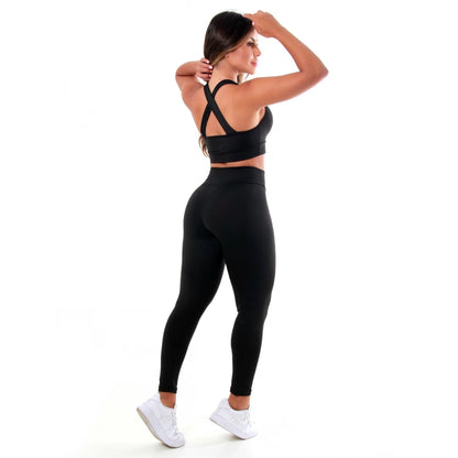 Kit 4 Conjuntos Femininos Fitness - Legging Suplex e Top para Treino